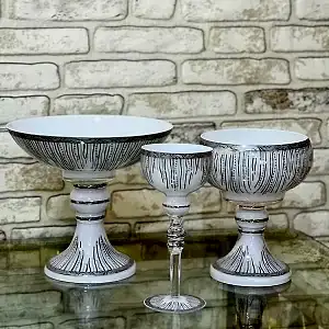 Çizgi Beyaz Gümüş Full Set